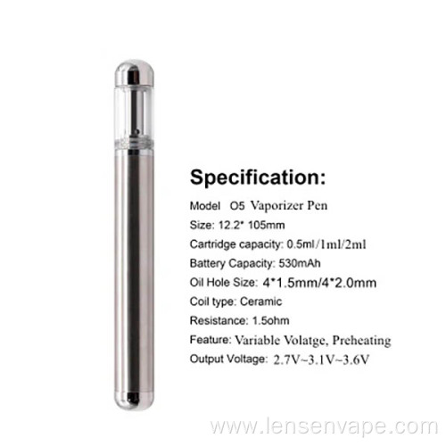 Popular Empty Vape Cartridge Disposable E Cigarette